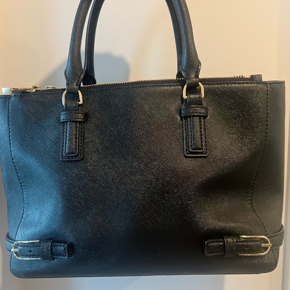 Tory Burch Black Tote Bag with Gold Accents - Picture 2 of 5